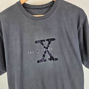 Vintage 90s The X Files T Shirt Truth Is Out There Faded Black Distressed Sz XL